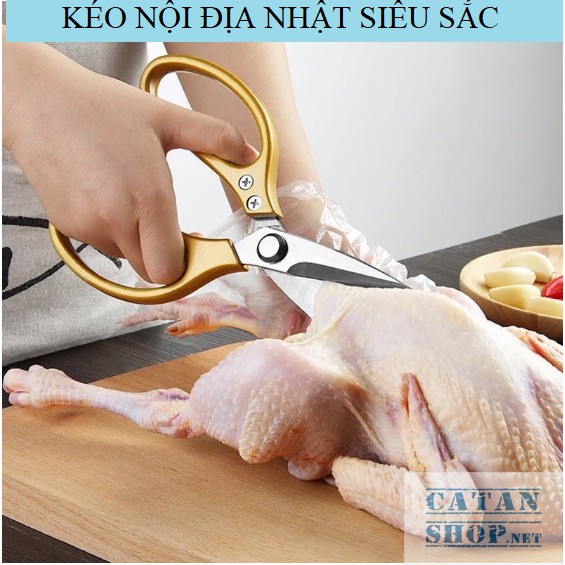 Kéo cắt gà sk5, kéo làm bếp đa năng nội địa nhật siêu sắc, cắt gà cắt vịt và thịt cá các loại GD424-KeoSK5