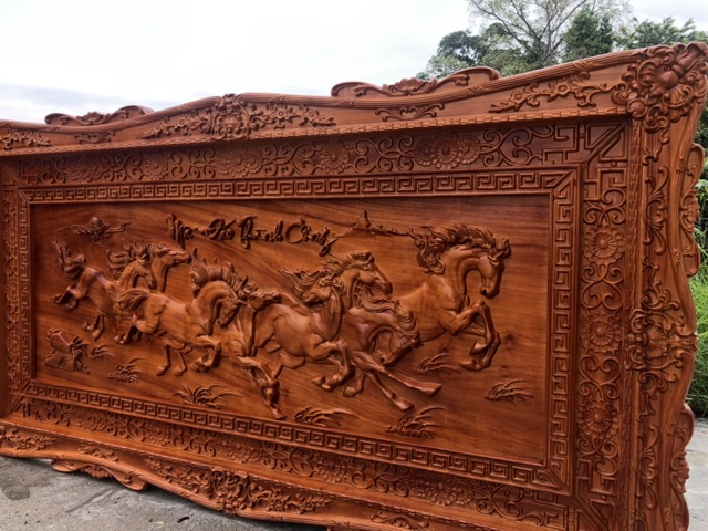 Tranh Mã Đáo Thành Công Gỗ Hương