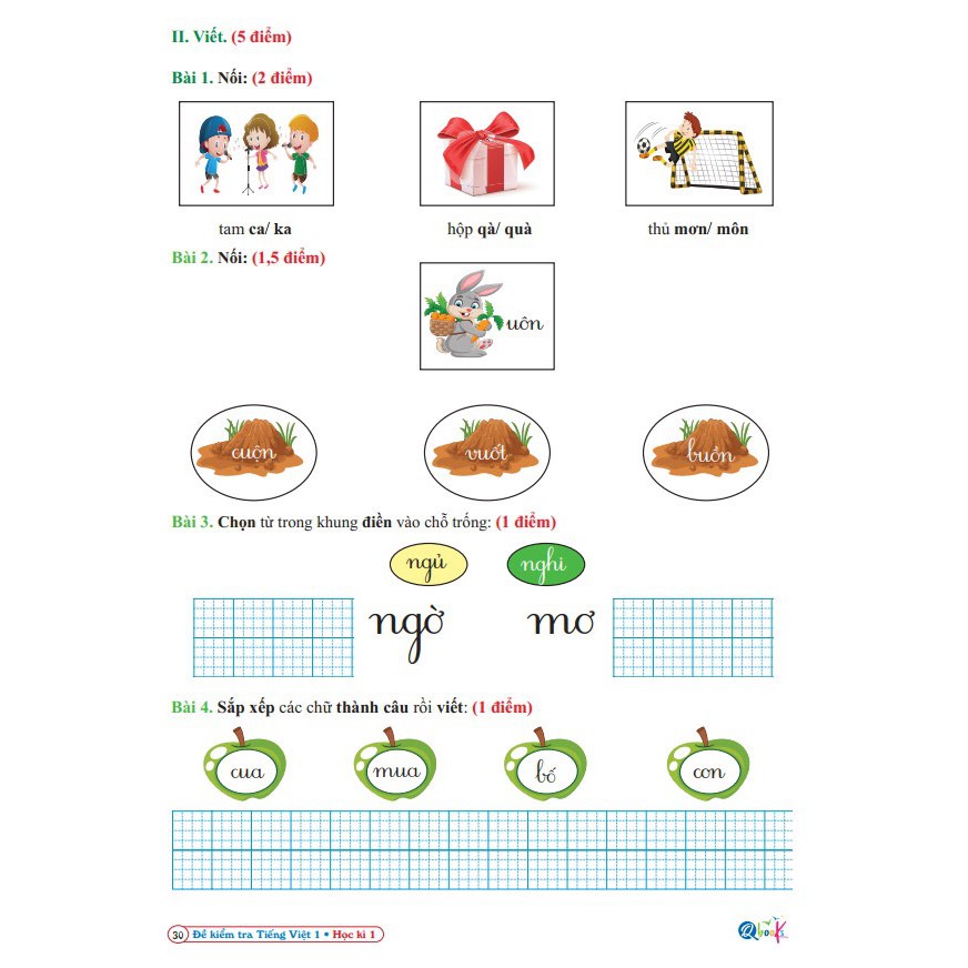 Sách - Đề Kiểm Tra Tiếng Việt 1 (Cánh Diều) - Học Kì 1 (1 quyển)