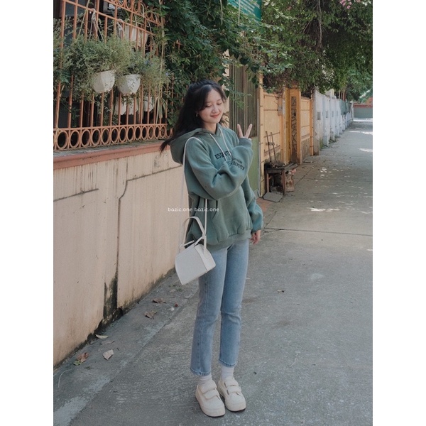 Áo hoodie nỉ bông form rộng, áo hoodie thêu chữ Bazic one | BigBuy360 - bigbuy360.vn