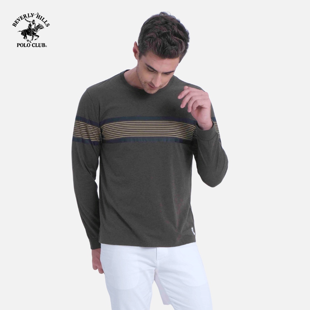 Beverly Hills Polo Club - Áo thun dài tay Nam Regularfit Rêu DMM- BHPC TSMRLS20TL132