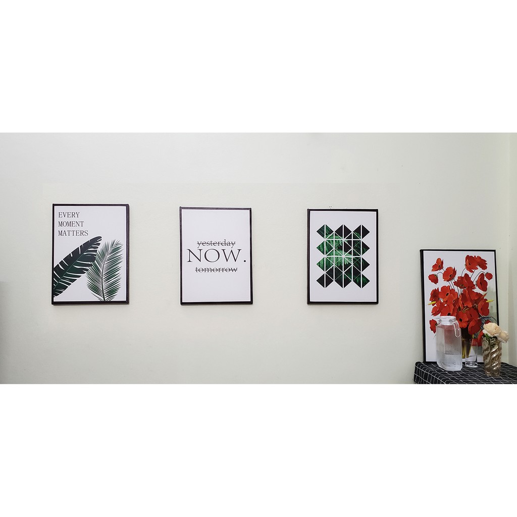 Tranh bộ 3 bức lá xanh,tranh trang trí A01