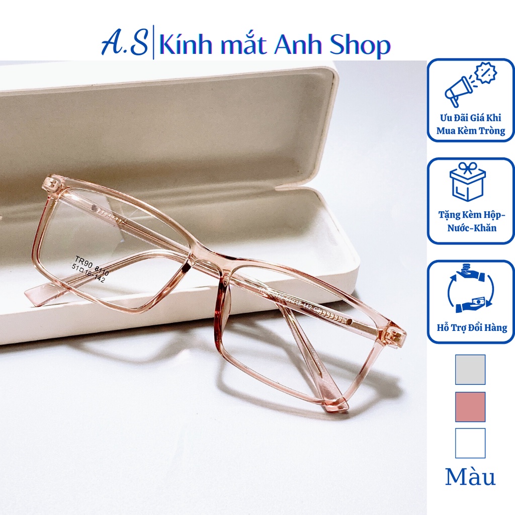 Kính vuông thời trang chất liệu nhựa kết hợp kim loại nam nữ đều dùng được bền và đẹp 8110