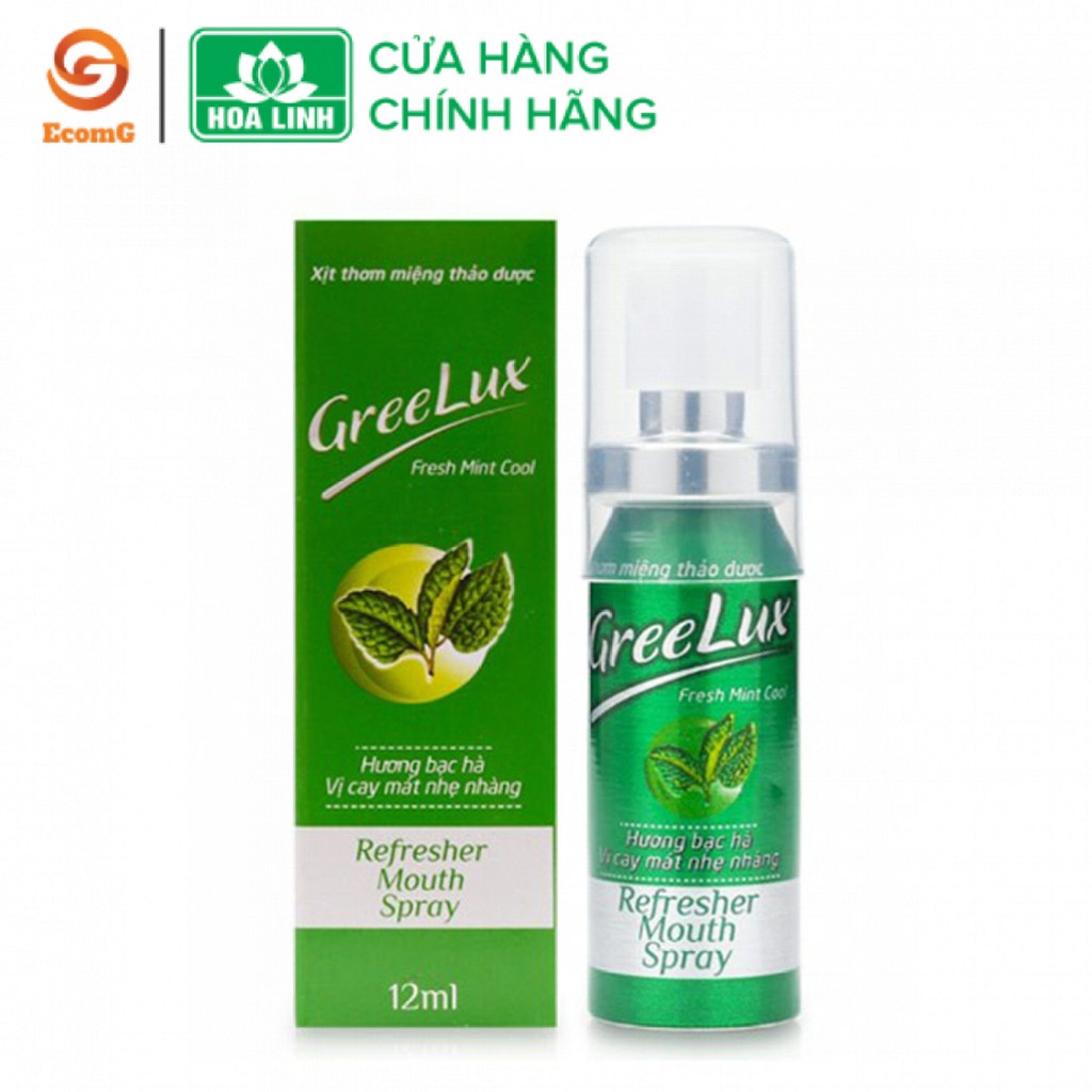 Xịt thơm miệng Greelux thảo dược bạc hà giúp làm thơm miệng tức thì, khử mùi hôi miệng 12ml - GL1-02