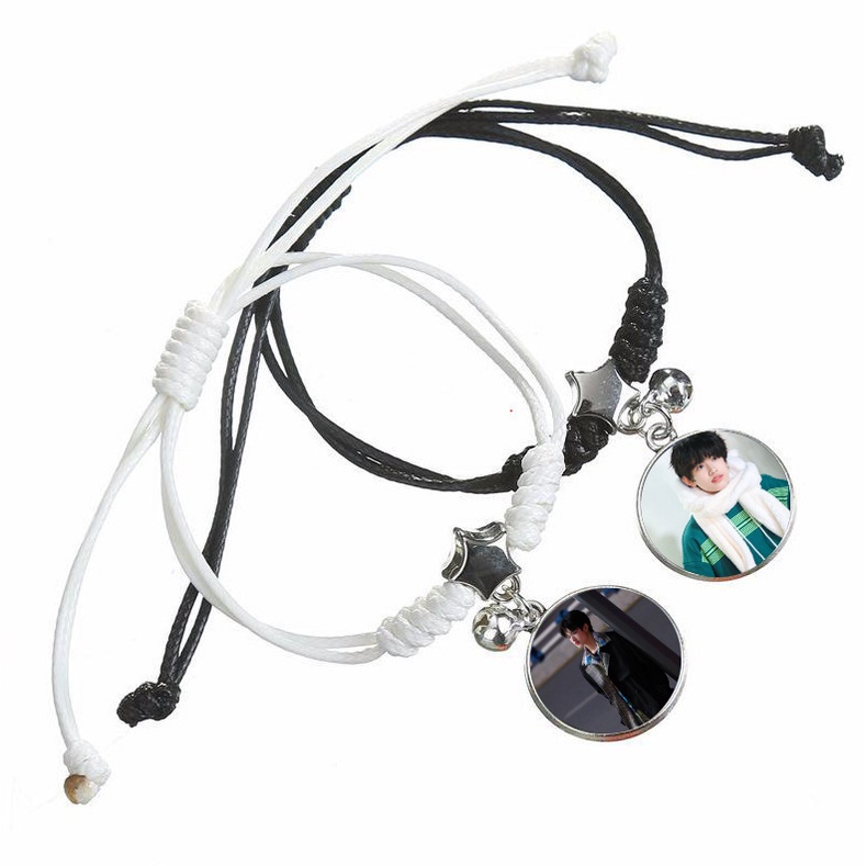 Vòng tay đôi IN HÌNH Trương Cực Gia tộc TF idol thần tượng cpop xinh xắn dễ thương