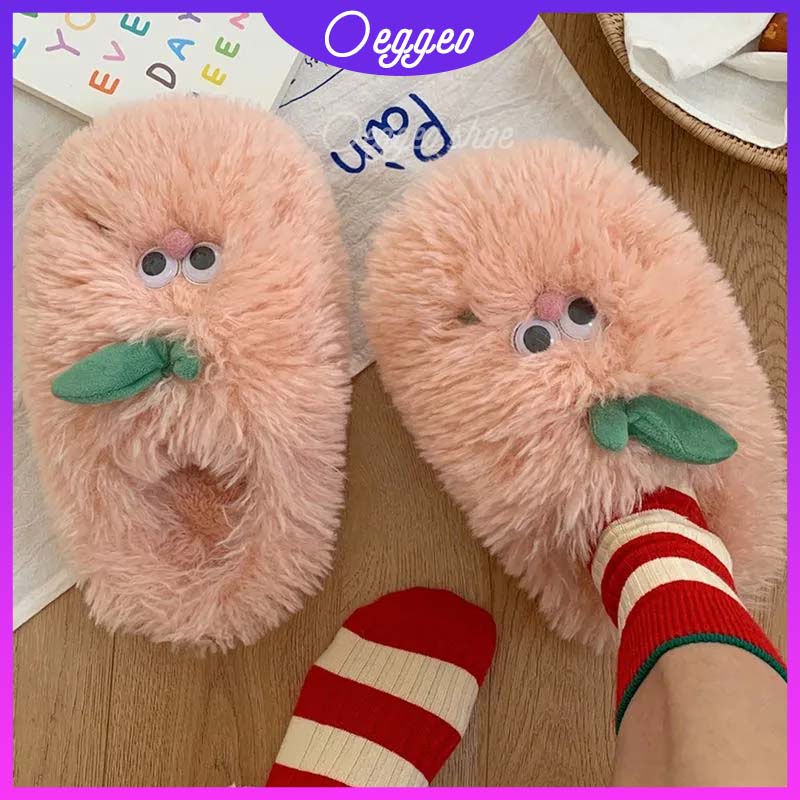 Oeteo Dép Bông Đi Trong Nhà Đế Dày Đáng Yêu Cho Nữ