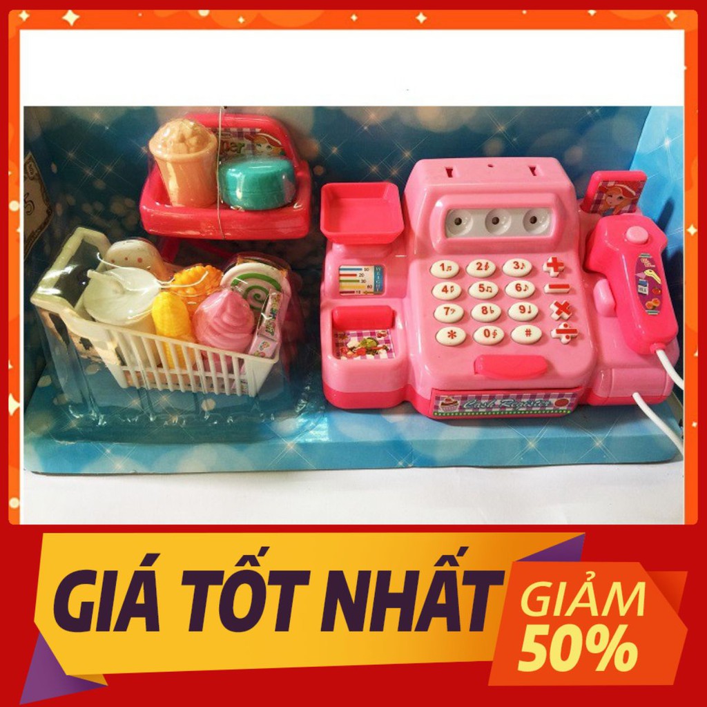 ✅FREESHIP 50K✅Đồ Chơi Máy Tính Tiền Siêu Thị Hello Kitty Màu Hồng, Có Nhạc Vui Nhộn, Phụ Kiện Đi Kèm Cho Bé Chơi Đồ Hàng