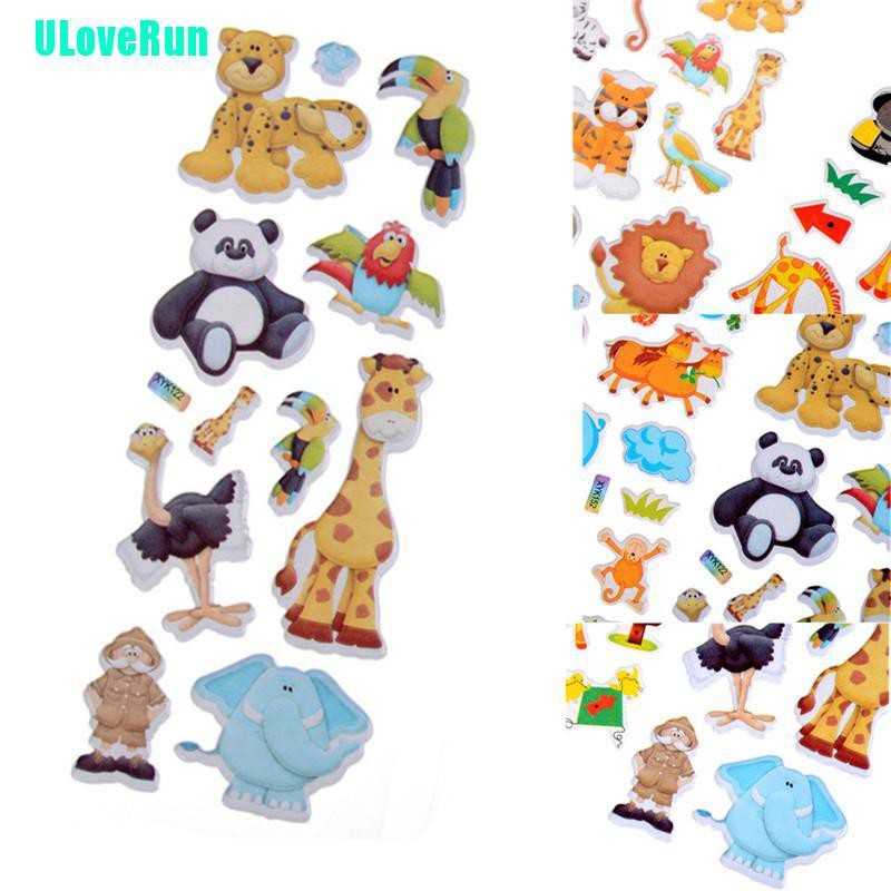 Sticker 3D Hình Sở Thú Hoạt Hình Xinh Xắn Dành Cho Bé