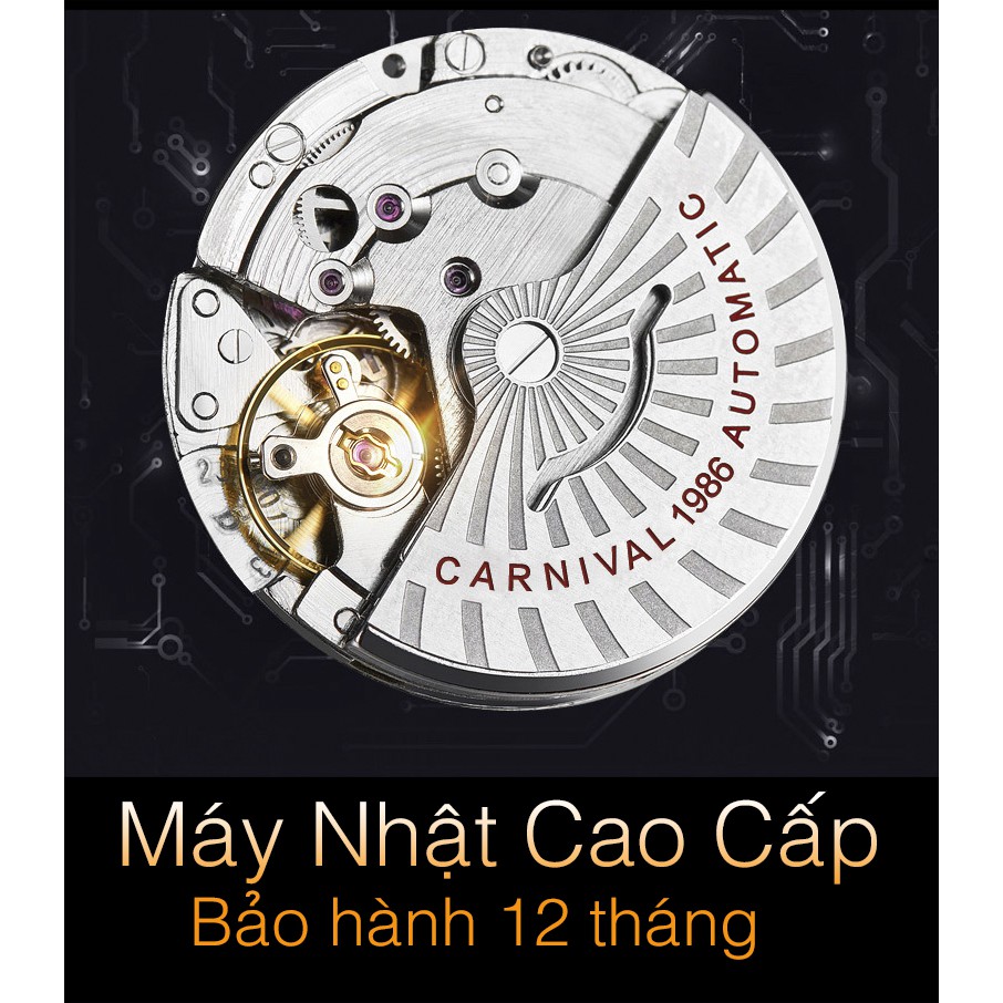 Đồng Hồ Nam CARVIVAL CA1986 Dây Thép Không Gỉ Cao Cấp - Hiển Thị 2 Lịch | BigBuy360 - bigbuy360.vn
