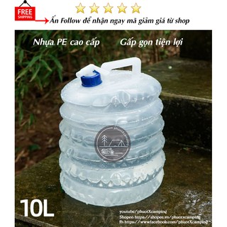 Bình nước cắm trại xếp gọn ⚡️FREE SHIP⚡️ cho cắm trại da ngoại đi phượt - phuotXcamping
