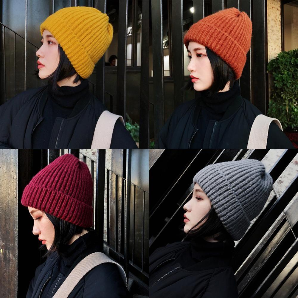 Mũ Beanie Len Dệt Kim Dày Mềm Mại Giữ Ấm