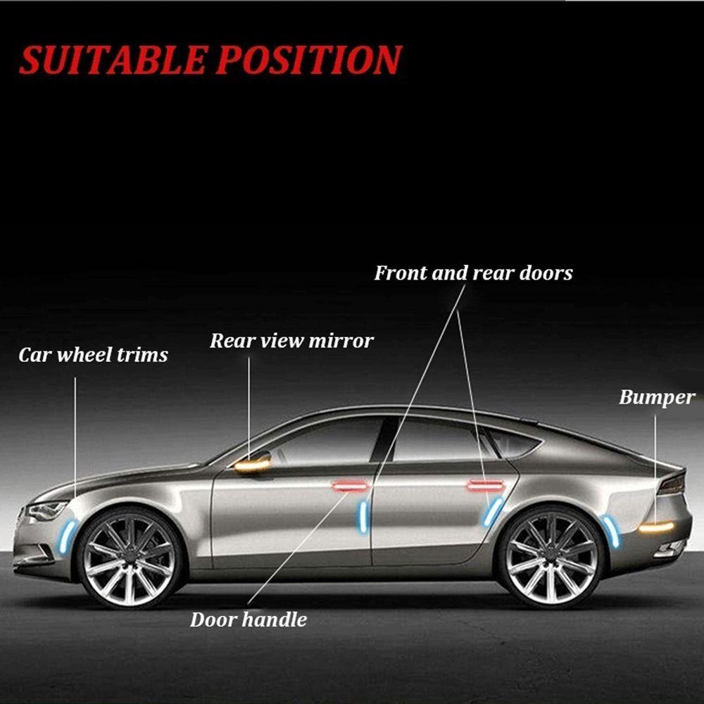 JONYE Bộ 4 Miếng Dán Phản Quang Cảnh Báo An Toàn Cho Xe Hơi