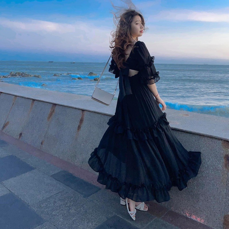 Đầm maxi tầng nơ lưng 10567 | BigBuy360 - bigbuy360.vn