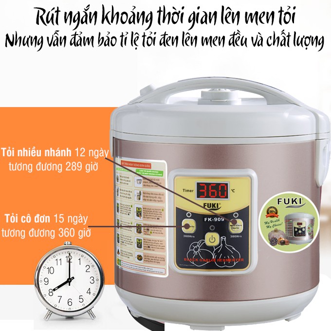 Máy làm tỏi đen Fuki New FK-909 dòng cao cấp loại 5L (tím bạc)