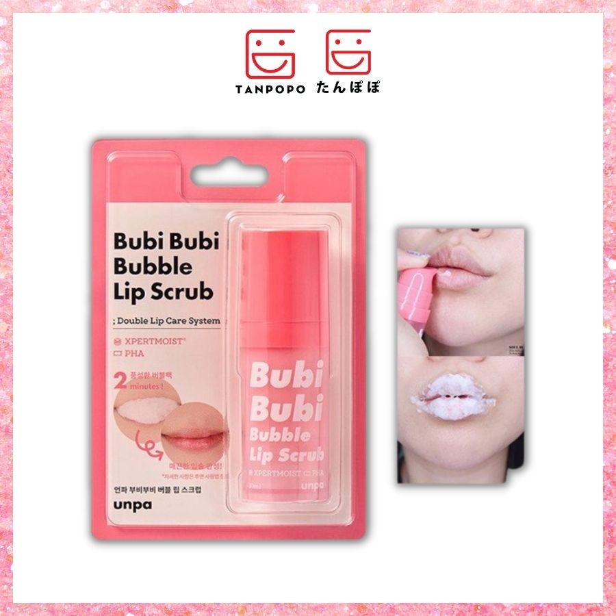 Tẩy Tế Bào Chết Môi Dạng Sủi Bọt Unpa Bubi Bubi Lip