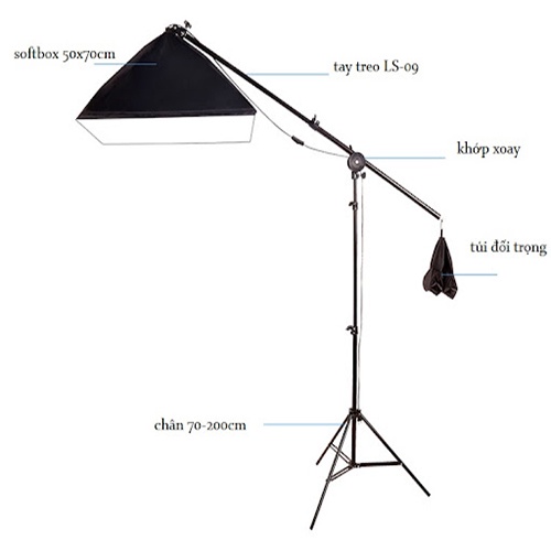 Bộ Kit Treo Đèn Chùm Softbox Chụp Sản Phẩm, Chụp Mẫu, Studio, Livestream Chuyên Nghiệp