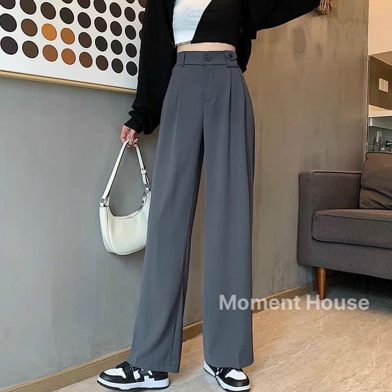 [Mã FAMARAL1 giảm 10K đơn 50K] Quần suông ống đứng kèm túi mini, mềm rủ, 50% lưng chun, đủ size SML (931)