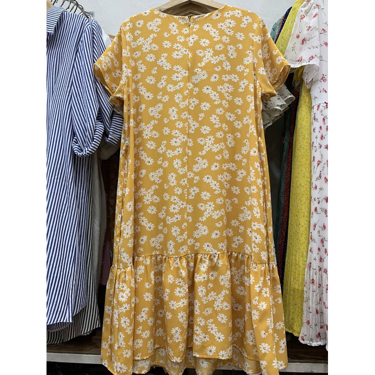 [Size 40 đến 85kg] Đầm bầu công sở vải lụa hoa mềm mát không nhăn co dãn nhẹ tùng đuôi cá dễ thương có size 80kg