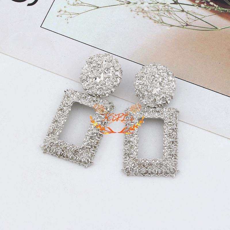 KIFIL 1 Pair of Plain Geometry Skewer Earrings Trendy Style for Women