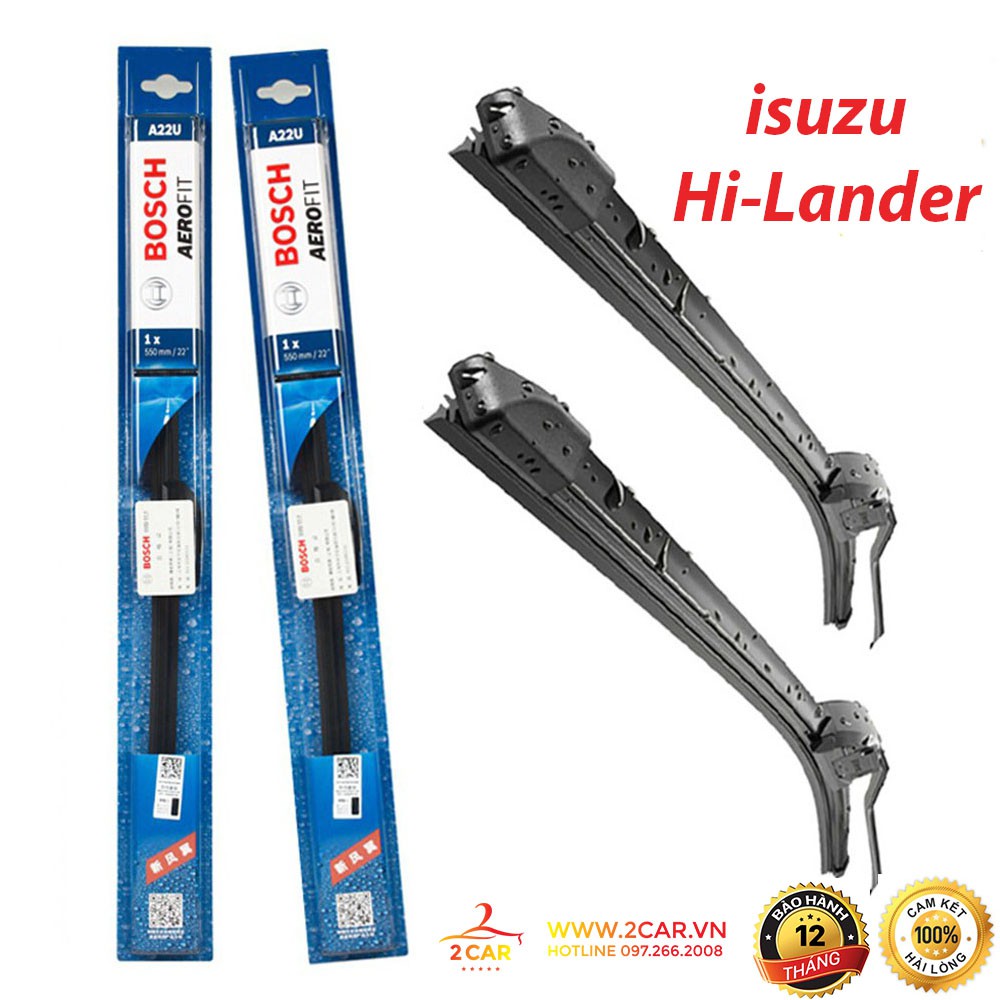 Gạt mưa xe Isuzu Hi-lander gạt mềm không xương chính hãng Bosch ( Giá 1 đôi ) size 18-18