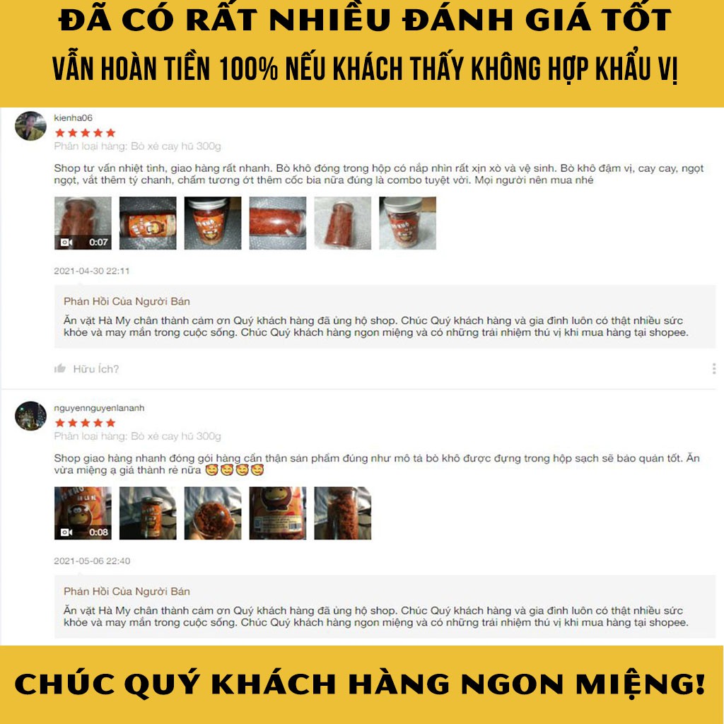 [Mã GROXUAN1 giảm 8% đơn 150K] Khô bò xé sợi ăn liền loại 1 đóng hũ 300g | đồ ăn vặt Hà My ngon mê ly | BigBuy360 - bigbuy360.vn