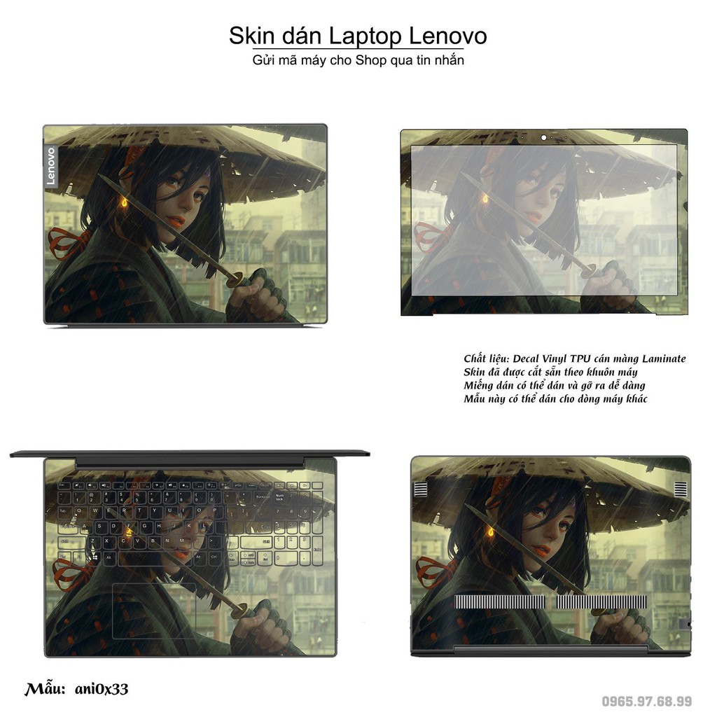 Skin dán Laptop Lenovo in hình Anime image (inbox mã máy cho Shop)