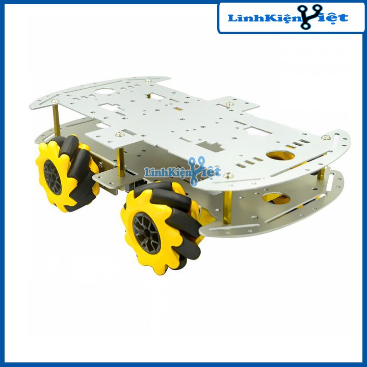 Bộ Khung Xe Robot 4 Bánh Mecanum Khung Nhôm