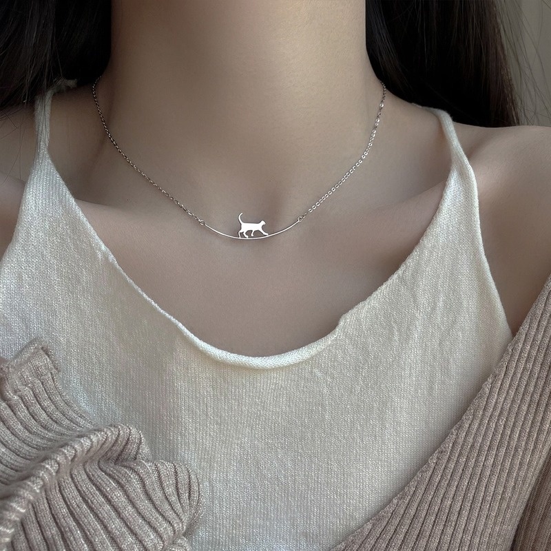 Vòng cổ Mặt Hình Mèo Con Dễ Thương Phong Cách Hàn Quốc Cho Nữ