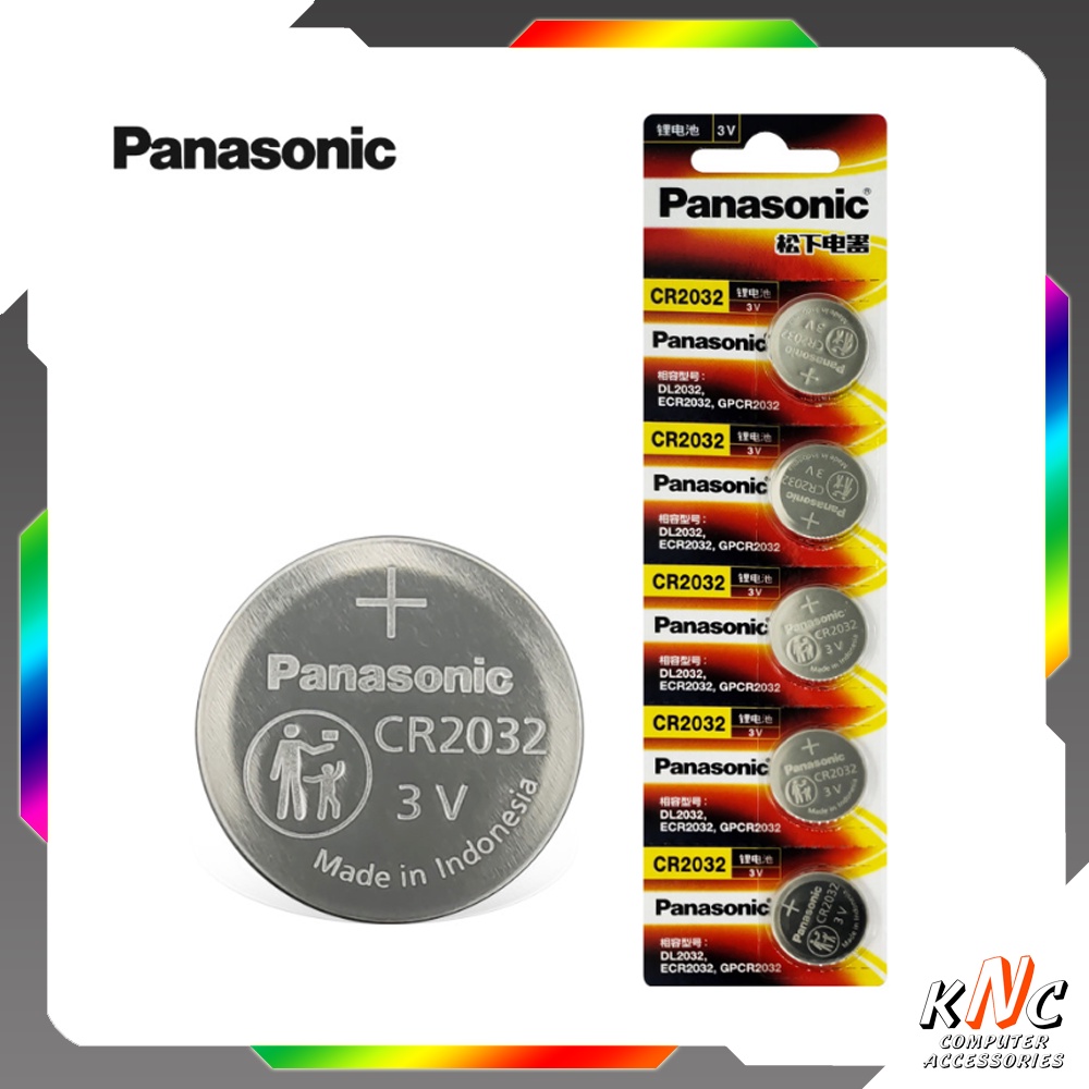 Vỉ 5 Viên Pin Cmos Panasonic CR2032 Lithium 3V Chính Hãng Dùng Cho Điều Khiển, Mainboard, Máy Đo Huyết Áp