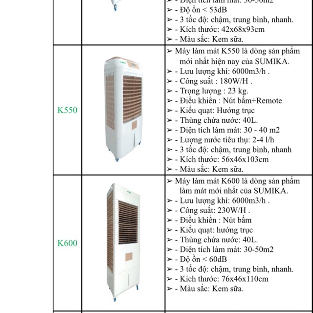 Máy làm mát( máy điều hoà) Sumika K600