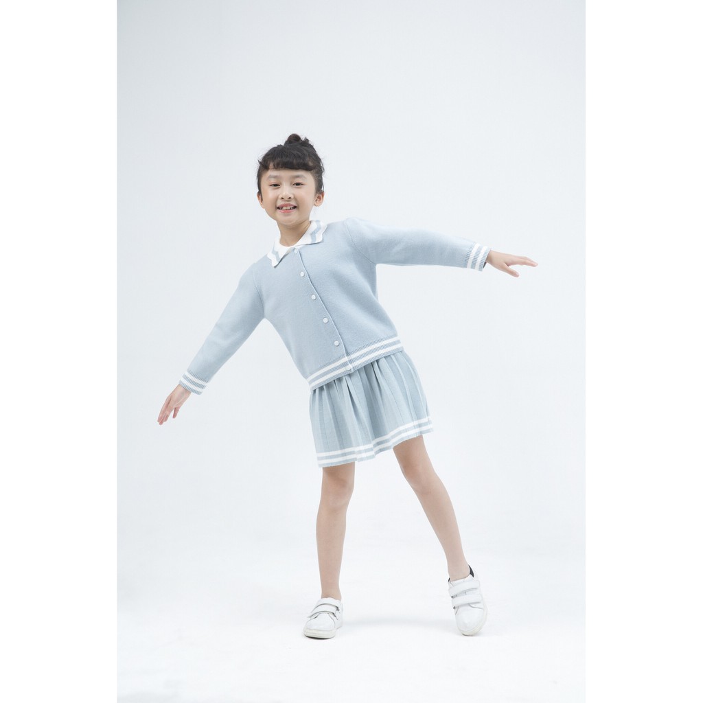 Chân váy len xếp ly bé gái IVY moda MS 30G0285