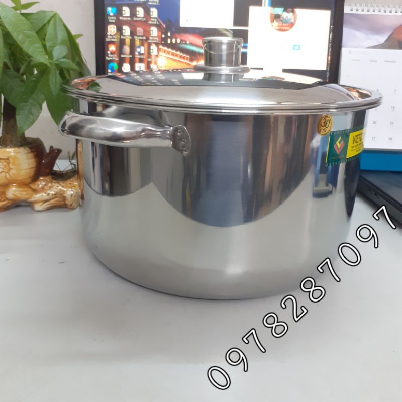 [Chính Hãng] Nồi inox Vietcook đáy đun từ đủ size 14, 16, 18, 20, 22, 24, 26, 28 cm, 30 cm, 32 cm nồi luộc gà