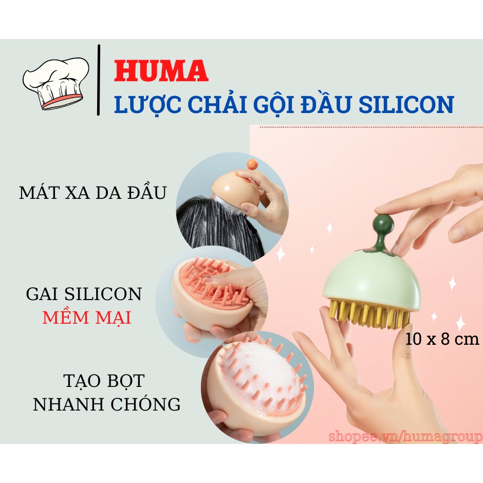 Lược Gội Đầu Silicon Mát Xa Da Đầu, Giảm Rụng Tóc, Kích Thích Mọc Tóc