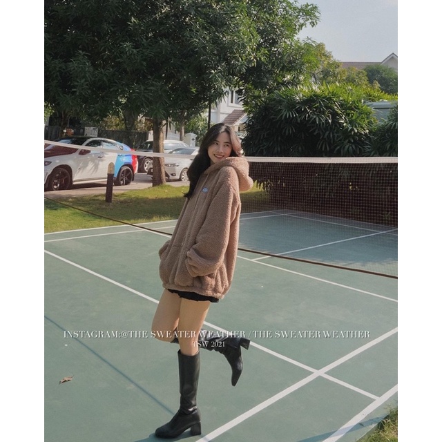(Ảnh thật) Áo hoodie lông cừu thêu logo nhỏ the.sweaterweather TSW | BigBuy360 - bigbuy360.vn