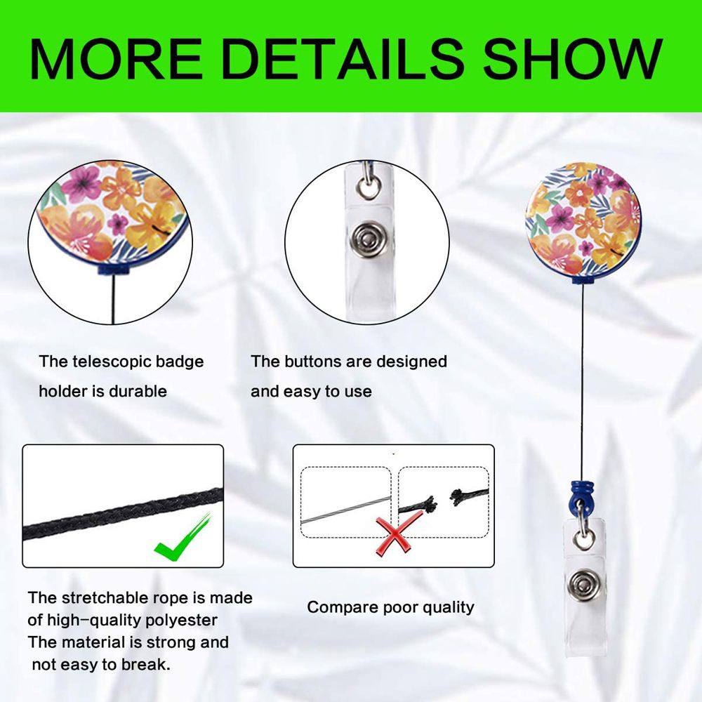 Kẹp gắn thẻ tên ID có thể co dãn cho y tá tùy chọn họa tiết