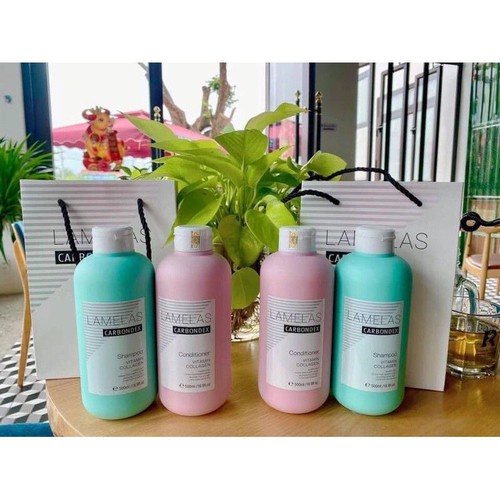 Cặp Dầu Gội Xả Lamelas Carbondex 500ml. Phục Hồi Tóc Khô Xơ, Hư Tổn, Giảm Gãy Rụng. Hàng Chính Hãng