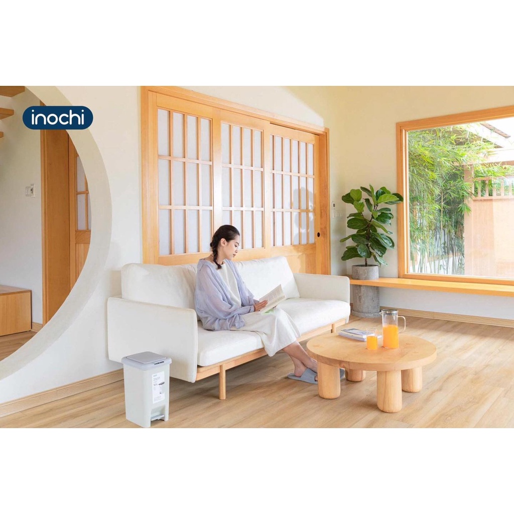 Thùng rác đạp chữ nhật Hiro 10L Inochi ( Hàng Việt Nam chất liệu cao cấp an toàn , sản xuất theo tiêu chuẩn của Nhật )
