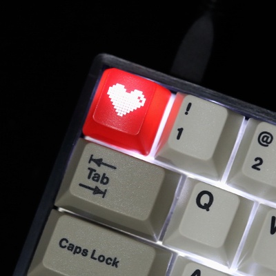Bộ 4 Nút Bàn Phím Cơ OEM In Hình Trái Tim / Mũi Tên / Trái Phải Bằng ABS Trong Suốt