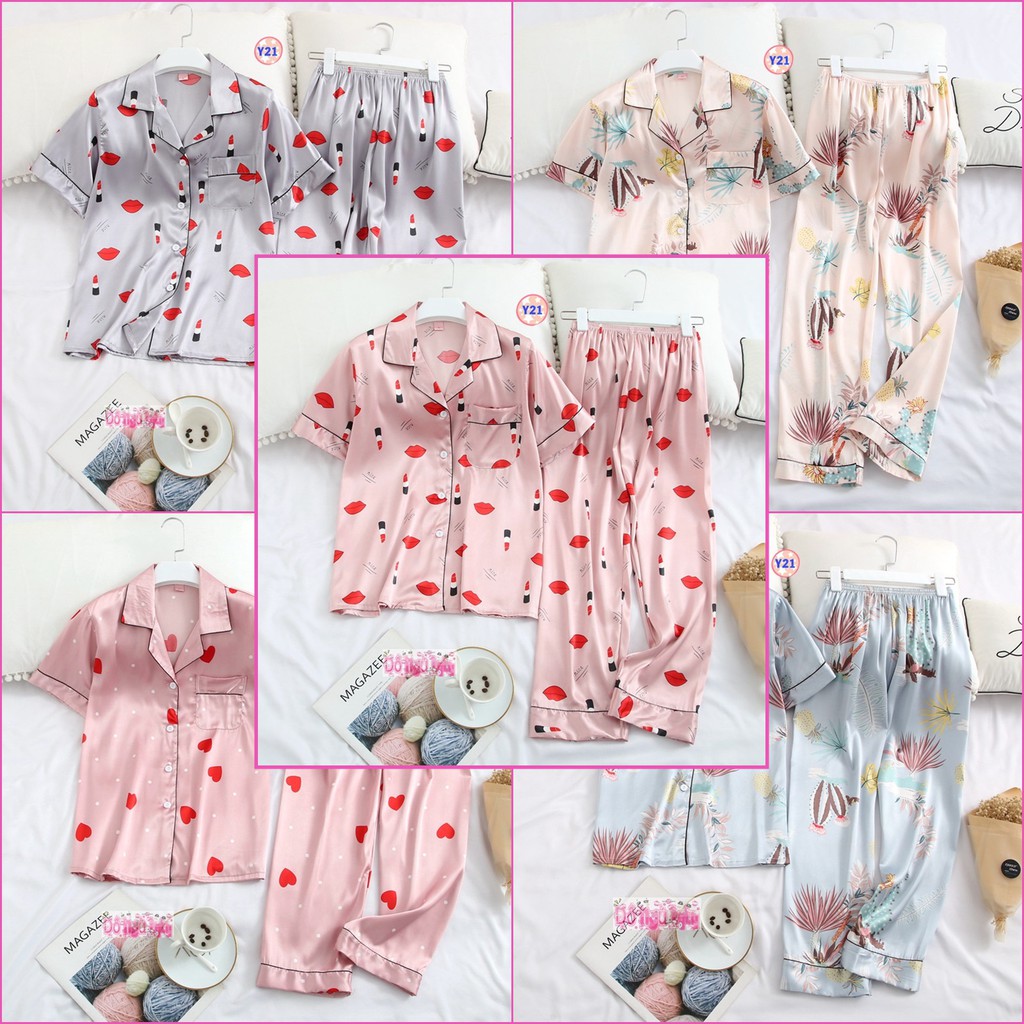 Pijama Lụa Cộc Tay Cao Cấp Y21