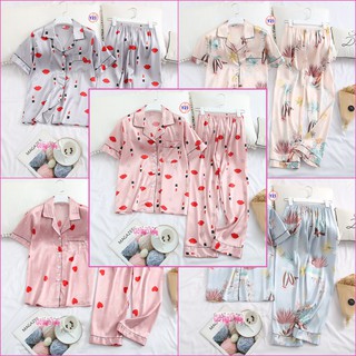 Pijama lụa cộc tay quần dài cao cấp y21