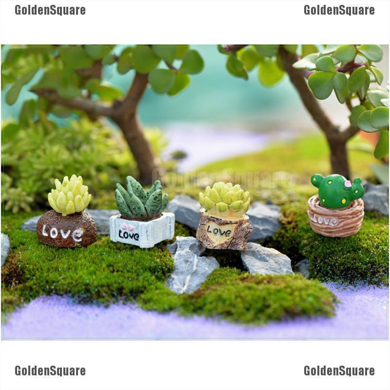 Set 4 Mô Hình Cây Cảnh Trang Trí Tiểu Cảnh Ferrari