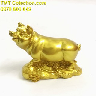 Tượng Con Heo Vàng, trang trí bàn sách, bàn làm việc -TMT Collection - SP005240
