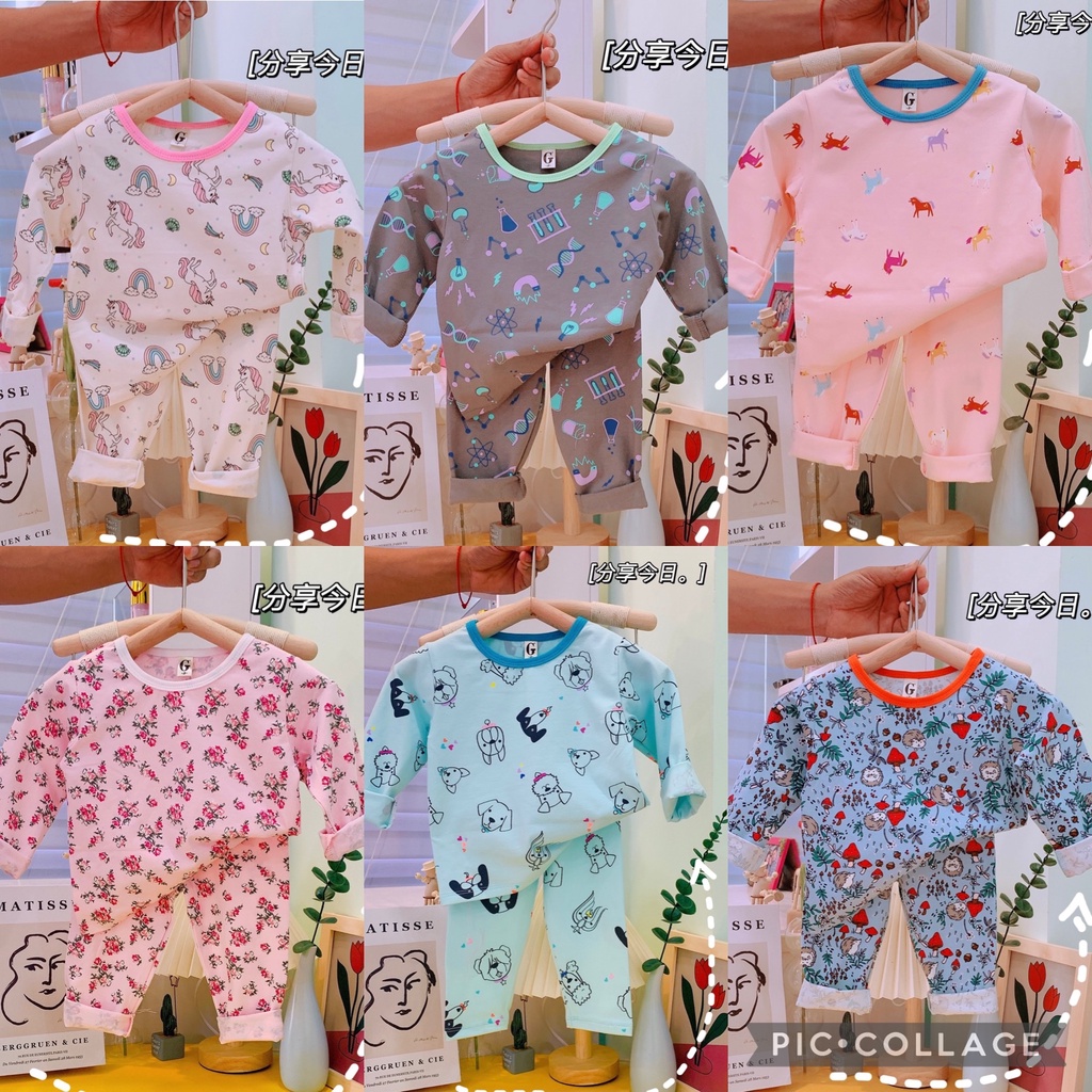 Lyvyshop - (Lô mới) Bộ dài tay cotton cho bé trai, bé gái từ 09-28kg