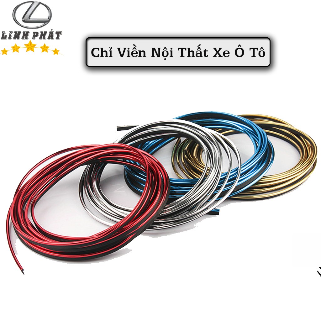 Chỉ Viền Trang Trí Nội Thất Ô Tô - Chất Liệu Mạ Crom Siêu Đẹp - Cuộn 5M