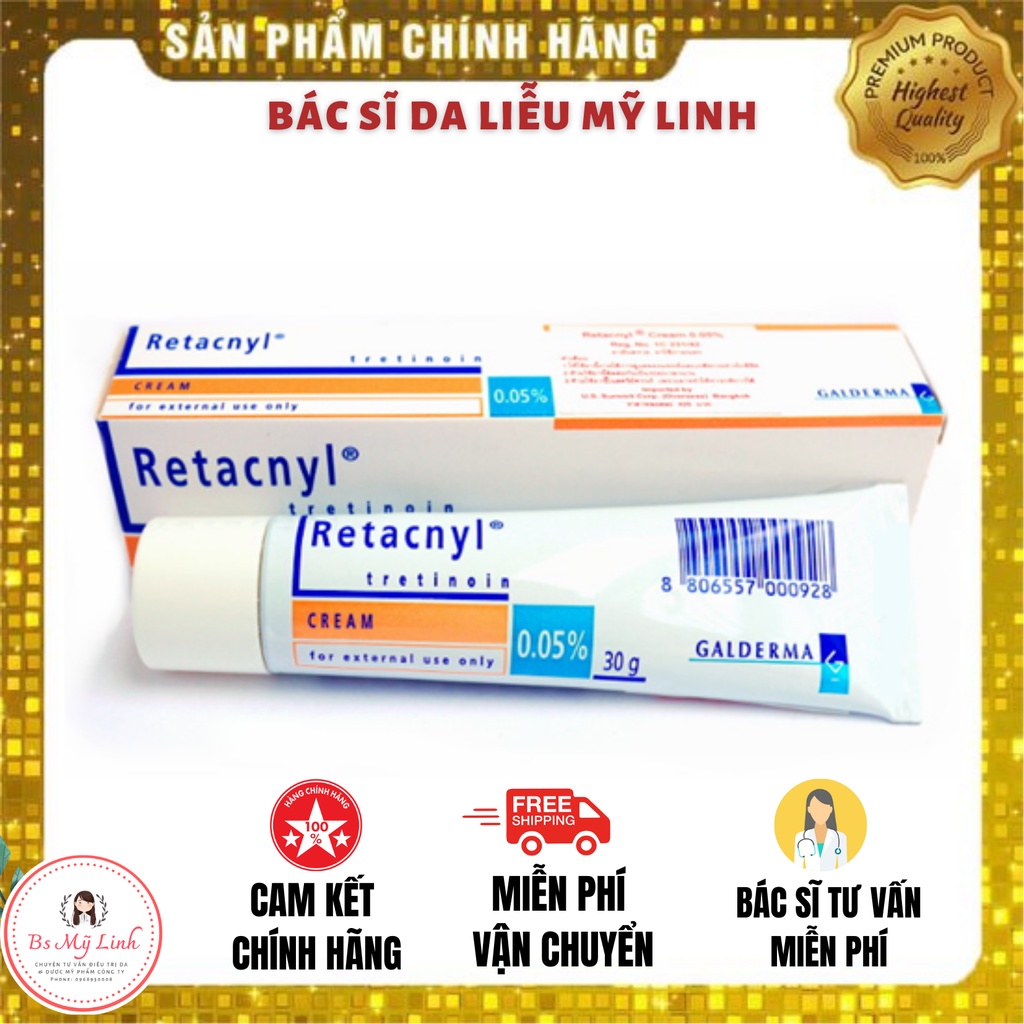 RETACNYL TRETINOIN GIẢM MỤN ẨN CHỐNG LÃO HOÁ 0,025% và 0,05%