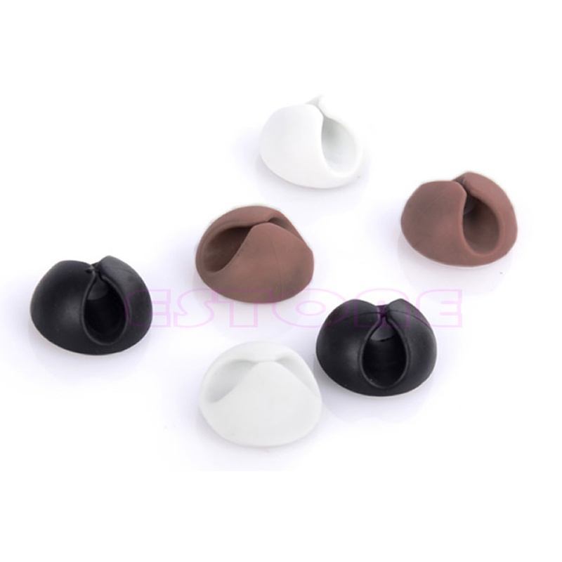 VIVI 6pc USB Wire Cord Cable Drop for Smart Adhesive Clip Tie Organizer Line Fixer Holder