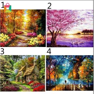 Bộ Tranh Sơn Dầu Thủ Công Hình Phong Cảnh