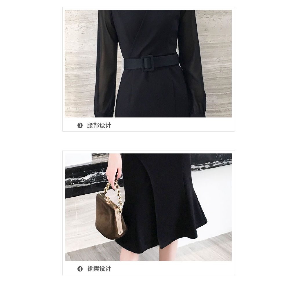 Đầm Đuôi Cá Tay Dài Nhấn Eo Thời Trang Thanh Lịch | BigBuy360 - bigbuy360.vn