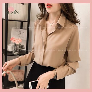 Áo Sơ Mi🍓áo lụa công sở🍓Áo Sơ Mi Mềm Mại Mặc chuẩn phom