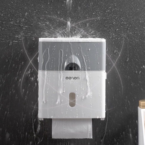 Hộp Giấy Vệ Sinh Nhà Tắm Dán Tường Chống Nước Kèm Miếng Dán Cao Cấp, Hộp Đựng Giấy Vệ Sinh 2 Ngăn